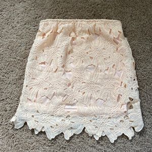 XS peach floral skirt